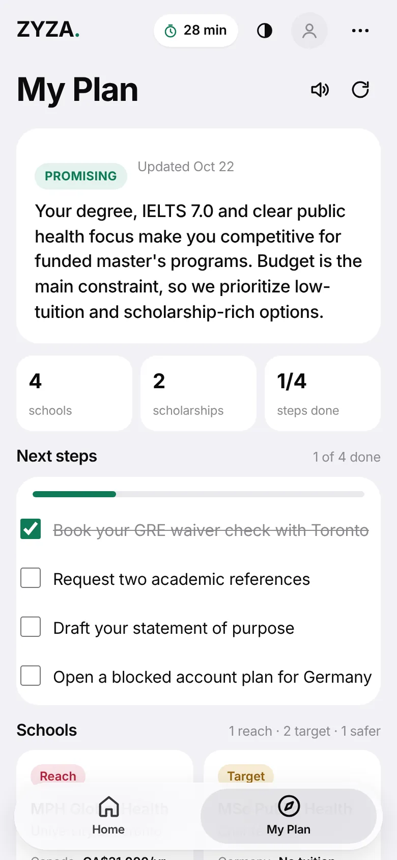 An assessment with a promising outlook, four schools and two scholarships